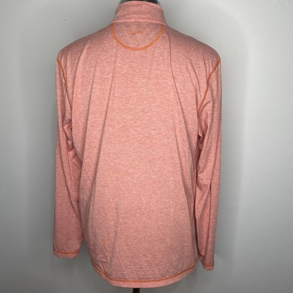 Orvis Trout Bum Shirt L 1/4 Zip Coral Orange Top Long Sleeve Hiking Fishing - Picture 6 of 7